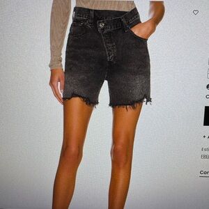 Agolde cross cross jean shorts black